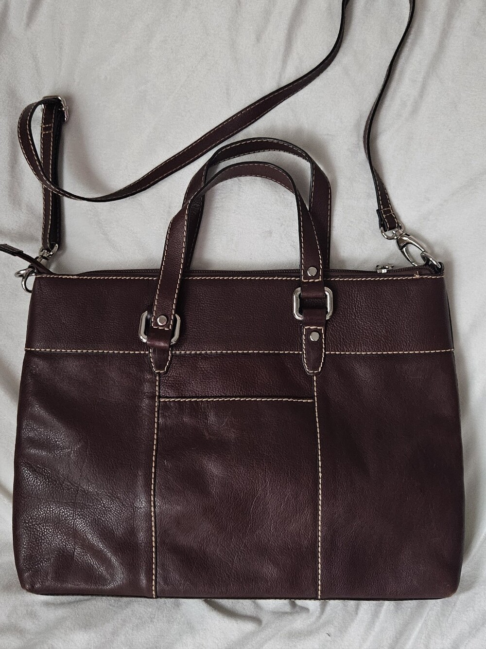 Fossil Unisex Vintage Y2K Leather Laptop Executive Bag in Rich Dark Brown